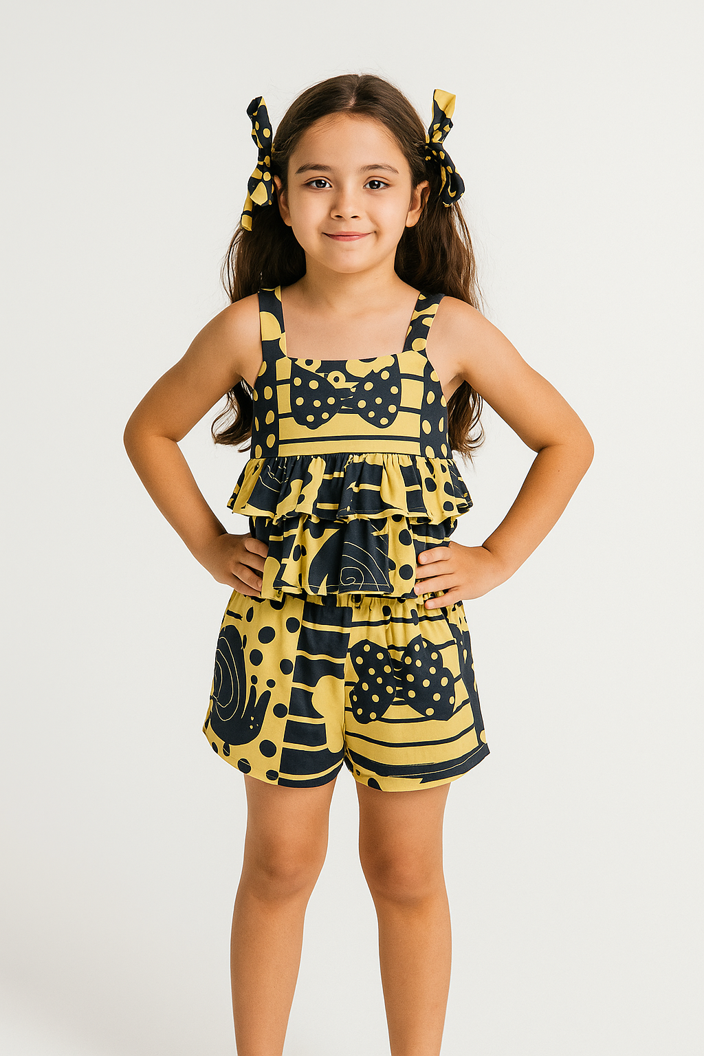 Vestido Infantil Feminino Estampado com Alcinhas – Isa