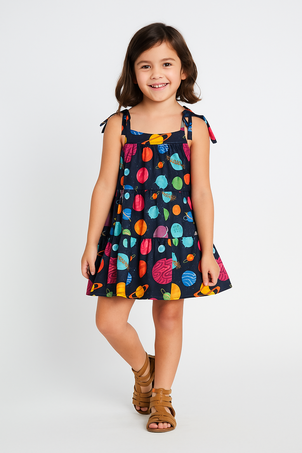 Vestido Infantil Feminino de Alcinha Estampado – Aline