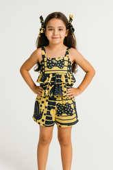 Vestido Infantil Feminino Estampado com Alcinhas – Isa