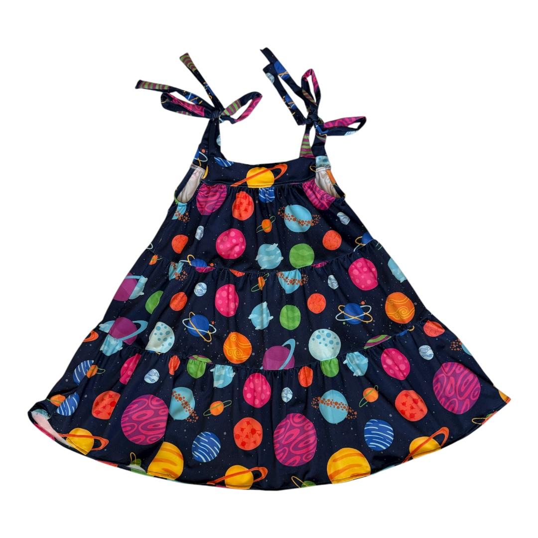 Vestido Infantil Feminino de Alcinha Estampado – Aline